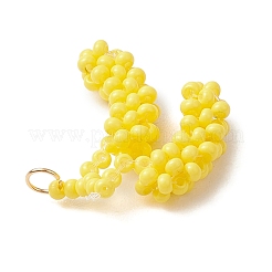 Pendenti a doppia banana con perline di vetro&nbsp;PALLOY-MZ00465