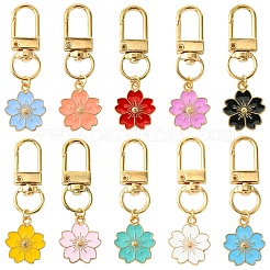 Decoraciones colgantes de sakura de esmalte de aleación&nbsp;HJEW-YW00019-01
