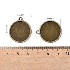 Flache runde Legierung Anhänger Fassungen&nbsp;X-PALLOY-N0088-37AB-NF