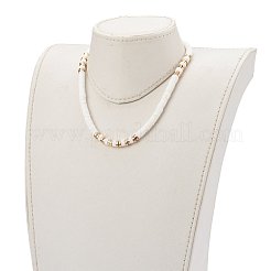 Collane di perline bianche coperture naturali&nbsp;NJEW-JN03324