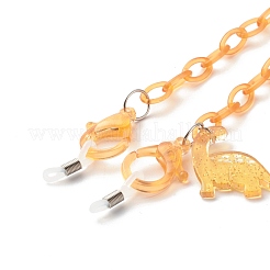 Pendentif dinosaure acrylique avec chaîne gourmette chaînes de lunettes&nbsp;AJEW-EH00375