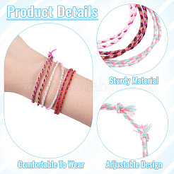 7 pulsera trenzada de cordón de algodón bohemio de 7 colores&nbsp;BJEW-TA0001-29