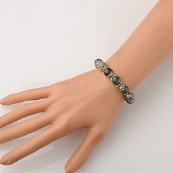 Природных драгоценных камней круглые бусины браслеты простирания&nbsp;BJEW-JB01506-05