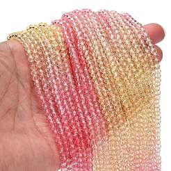 Fili di perline in vetro verniciato trasparente&nbsp;X1-DGLA-A034-T3mm-A09