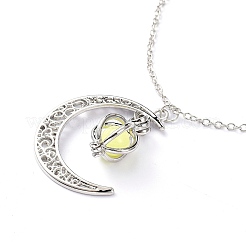 Colliers pendentif médaillon en alliage lumineux&nbsp;NJEW-F284-05A
