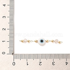 Handgefertigtes Evil-Eye-Bunte Malerei mit handgefertigten Glasperlen-Verbindungsstücken&nbsp;KK-M266-09G-04