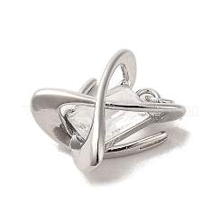 Латунные микропаве прозрачные подвески с фианитом&nbsp;KK-R155-06P