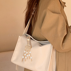 12 шт. плетеная паутина/сетка из сплава с бусинами из искусственного жемчуга ABS&nbsp;HJEW-NB0001-70