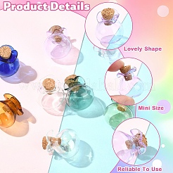 8 stücke 8 farben glückstasche form glas korken flaschen ornament&nbsp;AJEW-YW0002-18