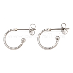 Серьги-гвоздики из нержавеющей стали 304 в форме буквы С&nbsp;EJEW-Z154-01P-01