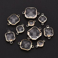 Латунь со стеклянными звеньями/соединительными подвесками&nbsp;GLAA-T027-14