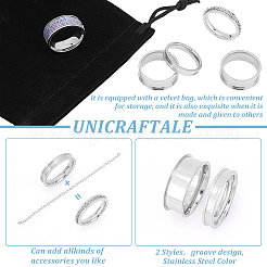 28 шт. 2 размера 201 нержавеющая сталь рифленые кольца для пальцев&nbsp;STAS-UN0048-54