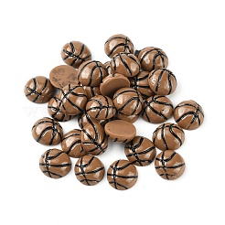 Кабошоны из непрозрачной смолы на тему спортивного мяча&nbsp;RESI-WH0021-52A