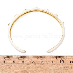 Messing-Armreife mit Mikropflaster und klaren Zirkonia für Damen&nbsp;BJEW-A163-02G-02