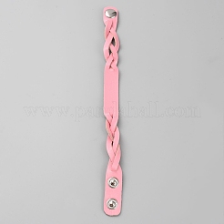 Простой браслет из искусственной кожи с пряжками&nbsp;BJEW-TAC0010-01B-03