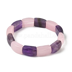 Braccialetti elastici con perline di ametista naturale e quarzo rosa per donne e uomini&nbsp;BJEW-C097-02A-17