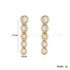 Clous d'oreilles en laiton zircon cubique transparent&nbsp;WGA7D61-01