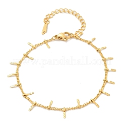 Браслеты из нержавеющей стали 304 с панцирным плетением для женщин&nbsp;BJEW-U023-06G