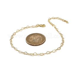 Messing Herz Link Armbänder für Frauen&nbsp;BJEW-G735-07G-01