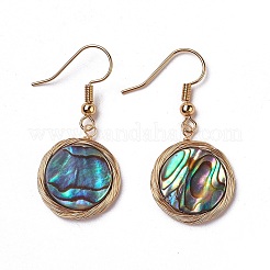 Orecchini pendenti conchiglia abalone / paua shell&nbsp;EJEW-L218-18