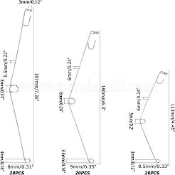 60 шт. 3 стиля крючка-триггера из нержавеющей стали 304&nbsp;AJEW-FH0001-41