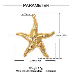 Acciaio inossidabile 304 con pendenti in strass&nbsp;RB-OY001-60G-01