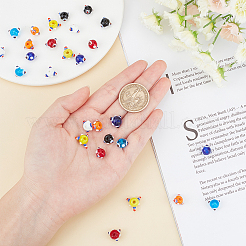 28шт 7 цвета бусины ручной работы с неровностями лэмпворк&nbsp;LAMP-SC0001-10