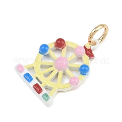 Anhänger aus Messing mit Emaille-Motiv aus Vergnügungsparks&nbsp;KK-CBA7736-01B