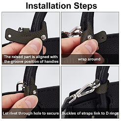 Кожаные ручки сумки и неповрежденный соединитель треугольной пряжки сумки&nbsp;FIND-WH0191-13B