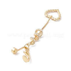 Длинная кисточка с подвеской в виде сердца&nbsp;LS-AJEW-F057-04G