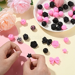 40шт пищевые экологически чистые силиконовые бусины&nbsp;SIL-YW0001-62