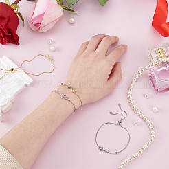 4шт 2-х цветный латунный браслет-цепочка&nbsp;BJEW-GA00002