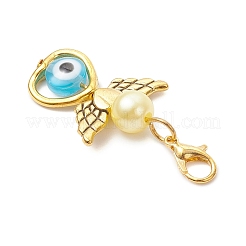 Подвесные украшения из сплава и смолы в виде ангела и сглаза&nbsp;HJEW-JM04278-01