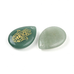 Pendentifs en aventurine vert naturel&nbsp;G-N345-05C