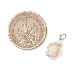 6шт 2 цвета окрашенные подвески из синтетической бирюзы&nbsp;PALLOY-JF05173-02