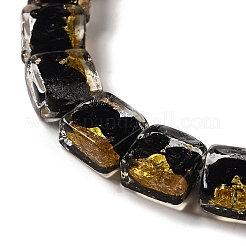 Бусины ручной работы из золотой и серебряной фольги в технике лэмпворк&nbsp;FOIL-C001-01C-09