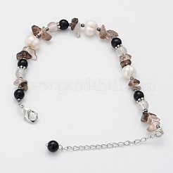 Bracciali di perline naturale pietra misti e perle&nbsp;BJEW-JB01982