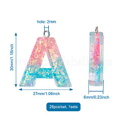 26шт 26 стиля прозрачные подвески из эпоксидной смолы&nbsp;CRES-TA0001-13