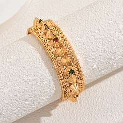 Ближневосточные латунные браслеты с микропаве из кубического циркония на петлях&nbsp;EV5059