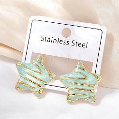 Серьги-гвоздики в форме звезды из нержавеющей стали 304 с эмалью&nbsp;STAS-D368-04G