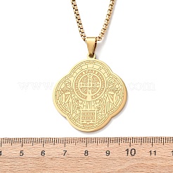 Halsketten mit Anhänger des Heiligen Benedikt aus Edelstahl 304&nbsp;LS-NJEW-B153-02A-G