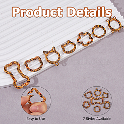 14 pièces 7 styles anneaux de porte à ressort en alliage&nbsp;FIND-HS0002-70