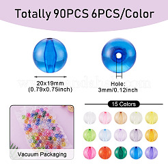 90шт 15 цвета прозрачные акриловые бусины&nbsp;MACR-TA0001-21