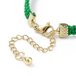 Bracelet à maillons fleur tressé en verre pour femme&nbsp;BJEW-TA00130-01