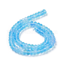 Fili di perline di vetro trasparente smerigliato&nbsp;FGLA-M002-01B