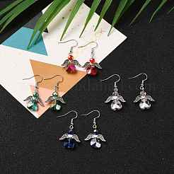 Гальванических стеклянные болтающийся серьги&nbsp;EJEW-JE04319