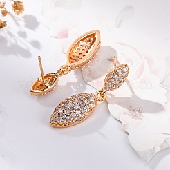 Латунные микро проложить серьги стержня кубического циркония&nbsp;EJEW-K400-43G