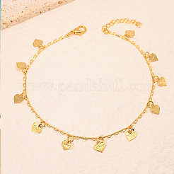 Elegante Vintage-Fußkettchen aus Messing mit Herzquasten für Damen&nbsp;RY0990