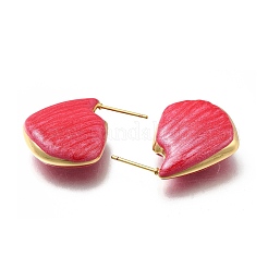 Латунные серьги-гвоздики в форме ракушки&nbsp;EJEW-G424-01G