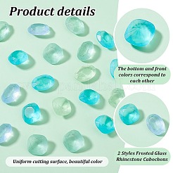 30 шт. 2 стиля кабошонов из матового стекла со стразами&nbsp;FIND-PH0021-95